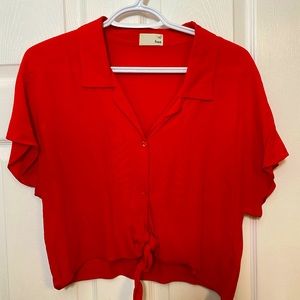 Aritzia Wilfred Free Tie-Front Blouse